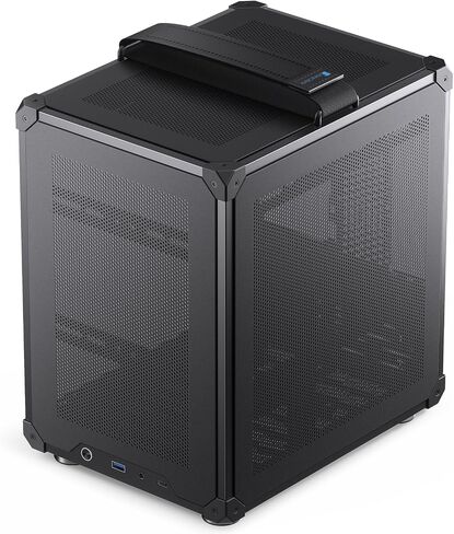 JONSBO C6-ITX white ITX Handled Mesh PC Case, Simple Compact Desktop ITX Chassis, SP MB ITX/MINI-DTX, ATX Power Bite (L140mm Max.), 170mm Tower Cpu Cooler,3 Fan positions, Tool-free Open Case, white in Saudi Arabia