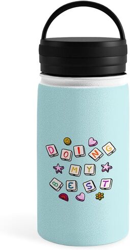 Deny Designs Water Bottle, Straw Lid 18 oz, Doodle By Meg Doing My Best in Saudi Arabia