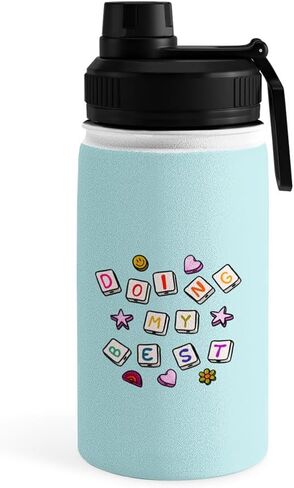 Deny Designs Water Bottle, Straw Lid 18 oz, Doodle By Meg Doing My Best in Saudi Arabia