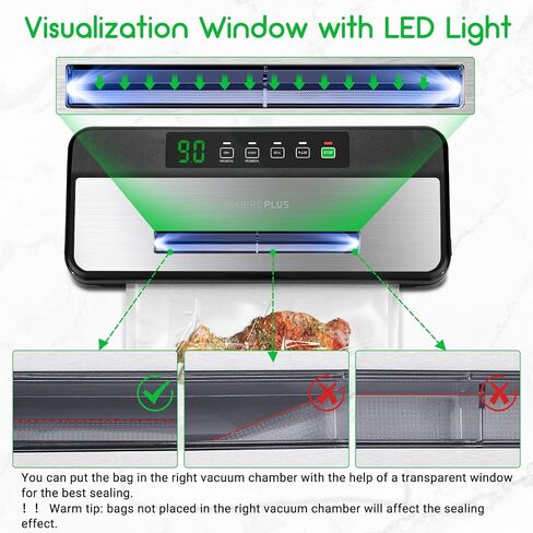 INKBIRD Vacuum Sealer Machine with 5 Vacuum Seal Rolls(Total to 110ft) and 8''*12'' Food Sealer Bags*5, Compact Food Sealer Machine with 10-In-1 Easy Option for Food Preservation,Sous Vide in Saudi Arabia