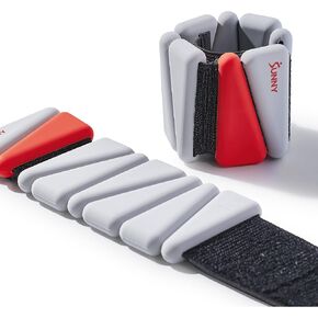 Sunny Health & Fitness Walking Arm Weight Bands – Set of 2 – Adjustable Silicone Ankle Weights, Flexible Strap, Small Wrist Weights for Walking, Yoga, Pilates, and More