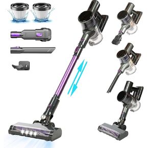 Cordless Vacuum Cleaner, Vacuum Cleaner for Home, 6 in 1 Lightweight Stick Vacuum Cleaner, 35Kpa Powerful Suction for Pet Hair Hard Floor Carpet, Max 45 Min Runtime, Led Display