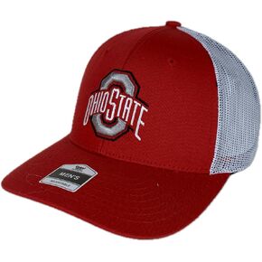 Fan Favorite Ohio State University Eliminator Adjustable Snapback Red White Trucker Mesh Hat