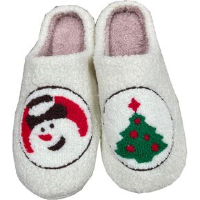 شباشب عيد الميلاد شباشب شجرة عيد الميلاد للنساء والرجال نعال قماش عتيقة من رغوة الذاكرة شباشب منفوشة سميكة القاع أحذية منزلية ناعمة in Kuwait