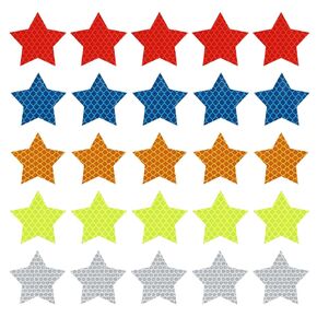 PATIKIL Reflective Stickers, 50 Pack Night High Visibility Waterproof Warning Reflective Sticker Outdoor Reflectors for Cars Bikes Motorcycles Trucks Trailers, 5 Colors(Star)