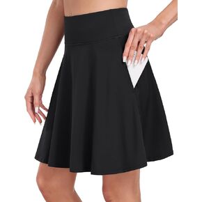 Desol 20" Women's Knee Length Tennis Golf Skirts with Shorts and Pockets High Waisted Athletic Casual Workout Skorts