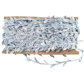EMAAN 98 ft Artificial Vine,Silver Leaf Ribbon, Garland Baby Hair Band Wedding Party Christmas Home Wall DIY Gift Craft Decoration(Silver)