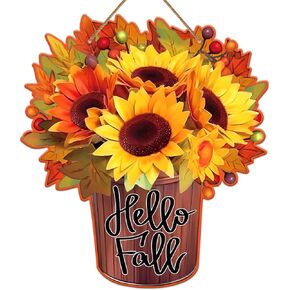 FLYAB Fall for Jesus He Never Leaves Sign for Home Decorations 11.5" Maple Leaves Decor Sign Farmhouse Autumn Wreaths for Front Door Christian Jesus Hanger Sign for Autumn Thanksgiving Decoration