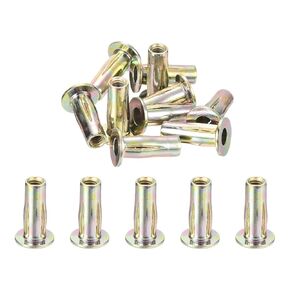 uxcell 26Pcs Multi-Grip Rivet Nut, M8 Flat Head Carbon Steel Pre-Bulbed Shank Threaded Insert Nut with Zinc Plated Finish