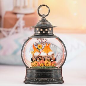 Christmas Snow Globes, Lighted Christmas Decorations Musical Snow Globes Lantern, Santa Christmas Decoration Indoor Home Décor & Gift, 6H Timer, USB/Battery Operated,