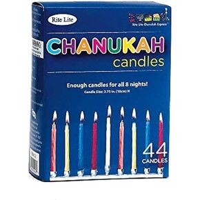 RITE LITE Chanukah Candles Multicolour, 44 CT