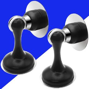 4 Pack Magnetic Door Stop, High-end Stainless Steel Door stoppers for Wall and Floor Mounting, Door Stopper for Bottom of Door, Door Catch for Wall, Door Protector, Keep Door Open Door Holder, Silver