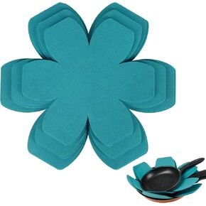 BYKITCHEN Pot and Pan Protectors, Set of 12 and 3 Different Sizes, Larger & Thicker Felt Pan Protector Pads, Cyan Pot Separators Protectors for Stacking and Protecting Your Cookware