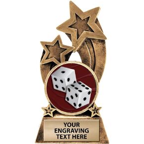 Crown Awards Dice Trophy, 5.5" Glory Resin Dice Trophies with Free Custom Engraving Prime