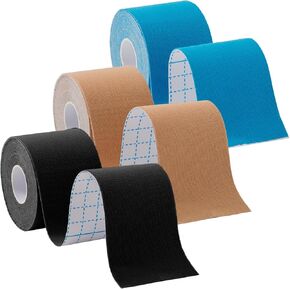 3 Rolls Kinesiology Tape,49.2ft Hypoallergenic Waterproof Kinetic Tape,Athletic Elastic Kneepad Muscle Pain Relief Knee Taping,Running Tennis Football Sports Activities Tapes, Muscle Tape Roll