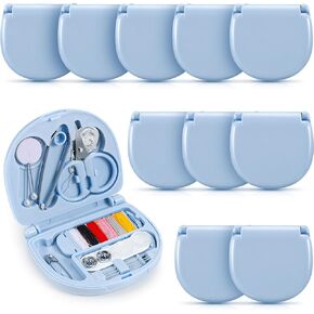 Yuxung 10 Pieces Mini Travel Sewing Kit Portable Emergency Sewing Repair Kit Mini Sewing Box with Threads Scissors Hand Sewing Needles DIY Sewing Supplies for Beginner Traveler Hotel Charity Homeless