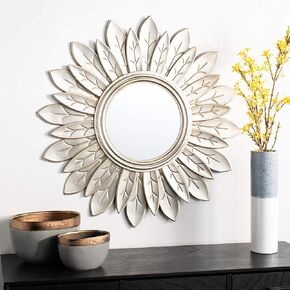 Safavieh Home Alba Champagne Flower Sunburst 30-inch Decorative Accent Mirror