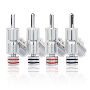 HiFi Banana Plugs Speaker Connectors Screw Locking Banana Plugs Gold Plated Banana Connector Jack for Speaker Cable-2Pairs / 4 pcs