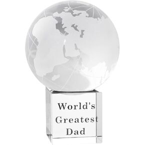LONGWIN World's Greatest Boss 2.76" Crystal Globe Awards - Gifts for Boss Unique Bosses Day Birthday Christmas Thanks Giving Day Gift for Boss