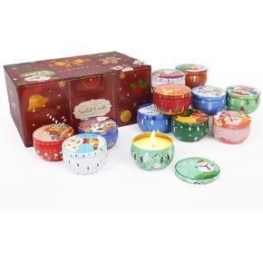 12 PCS Christmas Scented Candles, 2.5OZ Jar Candles, 12 Christmas Fragrances Candle Set for Women, Mom, Grandma, Godmother, Coworker, Teacher in Kuwait