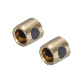 MECCANIXITY Sleeve Bearings 5mm/0.2" Bore,10mm/0.39" OD,25mm/0.98" Height,Wrapped Oilless Bushings Brass Graphite,JDB Oilless Graphite Lubricating Brass Bearing Bushing Sleeve Pack of 2