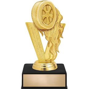 6" Racing Tire Award On Black Luxury Base
