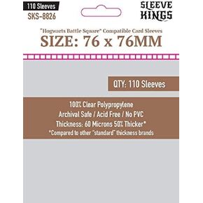 Sleeve Kings Premium Card Sleeves - Hogwarts Battle Square Compatible (76mm x 76mm) 110 Sleeves per Pack