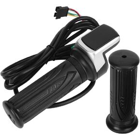 E Bike Throttle 6 Cores, Electric Bike Throttle Twist Grip with Lcd Display for Electric Scooter (48V)