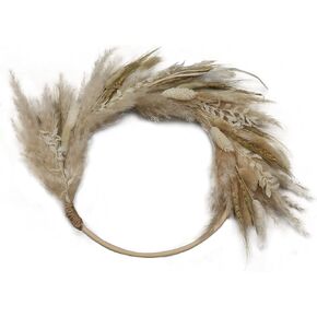 Real Dried Plants Wreath Made from Natural Dried Flowers for Front Door Festival Hanging Decorations Welcome Decor Wall Home Decor Wedding Decorations(Brown)