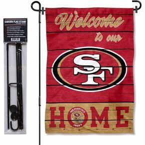 WinCraft San Francisco 49ers Welcome to Our Home Garden Flag and Flagpole Mount