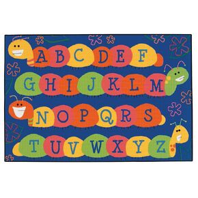 Carpets for Kids KID$Value 36.35 Caterpillar Friends Plaroom Rug 3ft x 4ft 6in Rectangle Blue