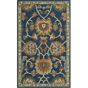 SAFAVIEH Heritage Collection Accent Rug - 4' x 6', Navy, Handmade Traditional Oriental Wool, Ideal for High Traffic Areas in Entryway, Living Room, Bedroom (HG654A)