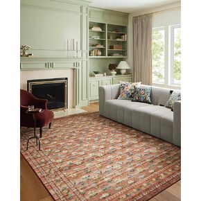 Loloi Rifle Paper Co. x Courtyard Terracotta 2'-3" x 3'-9" Accent Rug