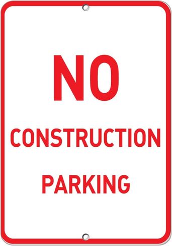 Aluminum Vertical Metal Sign Multiple Sizes No Construction Parking A with Border Weatherproof Street 9x12Inches in Saudi Arabia