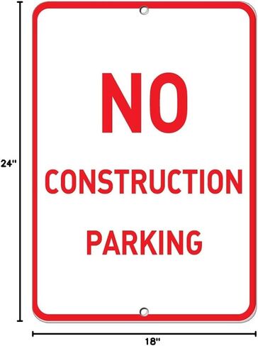 Aluminum Vertical Metal Sign Multiple Sizes No Construction Parking A with Border Weatherproof Street 9x12Inches in Saudi Arabia