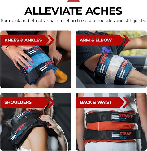 Fillable, Reusable & Wearable Ice Pack with Straps - Instant Cold Therapy Wrap for Shoulder, Knee, Elbow & Back Pain Relief - Ice Packs for Injuries, Inflammation & Recovery - 7.5" x 18" (Red) in Saudi Arabia