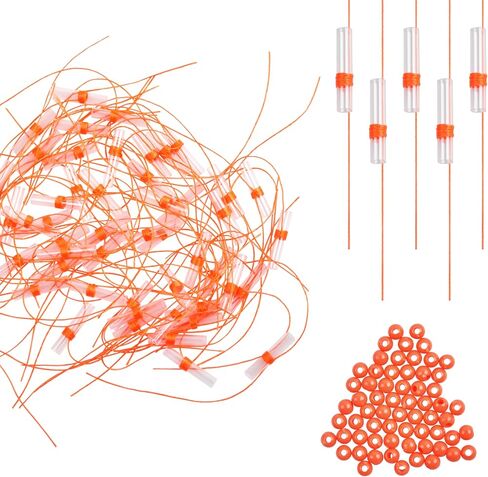 Bobber Stops Plastic Beads Kit 100PCS Fishing Float Stop Knots with Plastic Fishing Beads for Fishing Line or Leader Slip Bobbers for Crappie Fishing Saltwater Freshwater Red Orange Green in Saudi Arabia