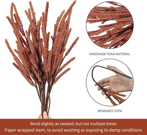 10 Pcs Fall Flowers Artificial for Decoration, 21.65" Long Fake Floral Stems for Fall Halloween Table Centerpieces Table Tall Vase Festival Decor (Autumn Orange) in Saudi Arabia