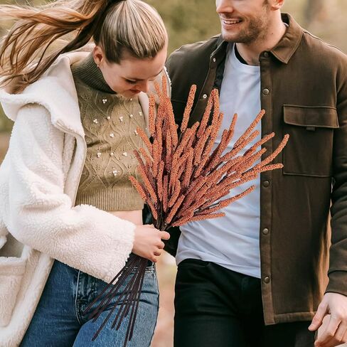 10 Pcs Fall Flowers Artificial for Decoration, 21.65" Long Fake Floral Stems for Fall Halloween Table Centerpieces Table Tall Vase Festival Decor (Autumn Orange) in Saudi Arabia