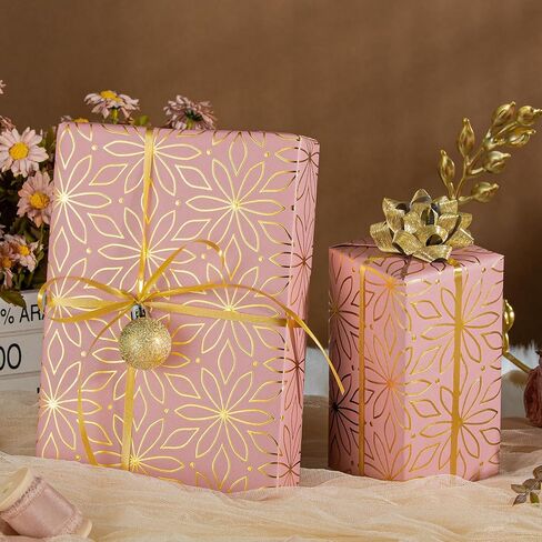 Garbendy Mini Wrapping Paper Roll Embossing 3D Emerald Green with Gold Foil Star Design for Christmas, Birthday, Wedding, Baby Shower, Bridal Shower, Party-17inch x 32.8ft in Kuwait