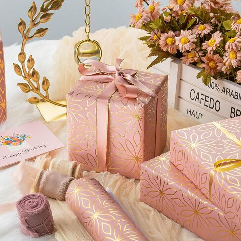 Garbendy Mini Wrapping Paper Roll Embossing 3D Emerald Green with Gold Foil Star Design for Christmas, Birthday, Wedding, Baby Shower, Bridal Shower, Party-17inch x 32.8ft in Kuwait