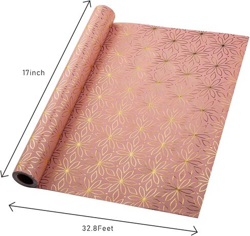 Garbendy Mini Wrapping Paper Roll Embossing 3D Emerald Green with Gold Foil Star Design for Christmas, Birthday, Wedding, Baby Shower, Bridal Shower, Party-17inch x 32.8ft in Kuwait