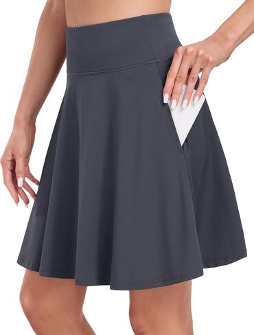 Desol 20" Women's Knee Length Tennis Golf Skirts with Shorts and Pockets High Waisted Athletic Casual Workout Skorts in Kuwait