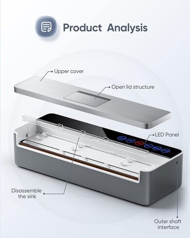 Vacuum Sealer Machine, Automatic Food Sealer for Food Preservation with vacuum sealers bags, Dry Moist Food Modes,Led Indicator Lights, Compact Design Full Automatic Food Sealer 95 Kpa-Black in Saudi Arabia
