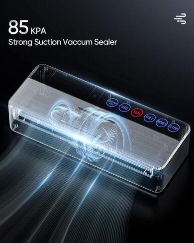 Vacuum Sealer Machine, Automatic Food Sealer for Food Preservation with vacuum sealers bags, Dry Moist Food Modes,Led Indicator Lights, Compact Design Full Automatic Food Sealer 95 Kpa-Black in Saudi Arabia
