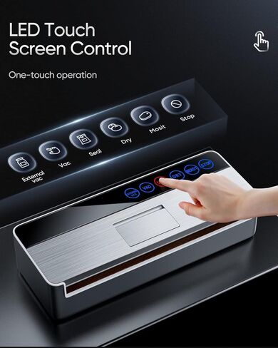 Vacuum Sealer Machine, Automatic Food Sealer for Food Preservation with vacuum sealers bags, Dry Moist Food Modes,Led Indicator Lights, Compact Design Full Automatic Food Sealer 95 Kpa-Black in Saudi Arabia