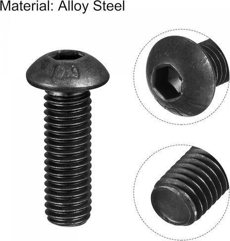 uxcell M8x25mm عرافة المقبس زر غطاء الرأس البراغي سبائك الصلب 20pcs in Saudi Arabia