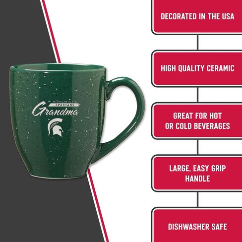 ريكو إندستريز NCAA للجنسين-البالغين NCAA الجدة 16 أونصة كوب قهوة من السيراميك منقوش بالليزر ومرقط in Saudi Arabia