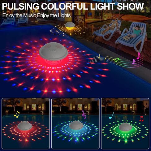 KingSom Bluetooth Pool Speaker,Floating Pool Speaker with Colorful Lights,Hot Tub Speaker IP68 Waterproof Pool Speaker,16W Loud Stereo Sound Bluetooth Speaker,TWS Pairing Floating Speaker for Pool in Saudi Arabia