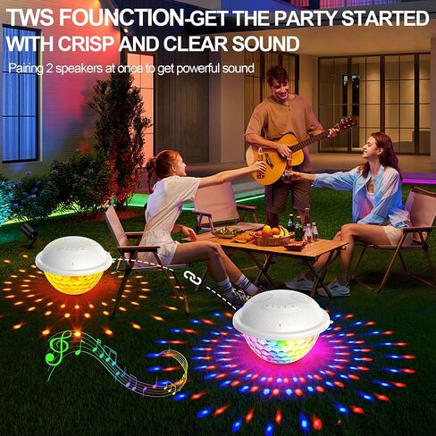 KingSom Bluetooth Pool Speaker,Floating Pool Speaker with Colorful Lights,Hot Tub Speaker IP68 Waterproof Pool Speaker,16W Loud Stereo Sound Bluetooth Speaker,TWS Pairing Floating Speaker for Pool in Saudi Arabia